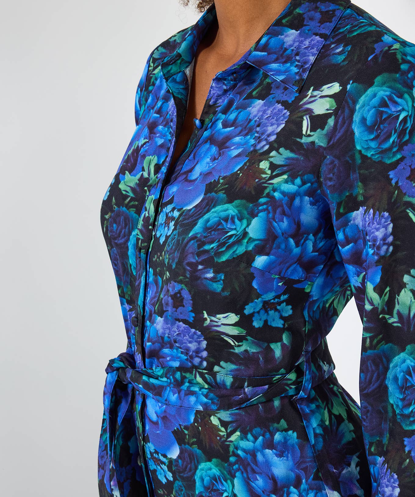 Olivia Floral Maxi Shirt Dress