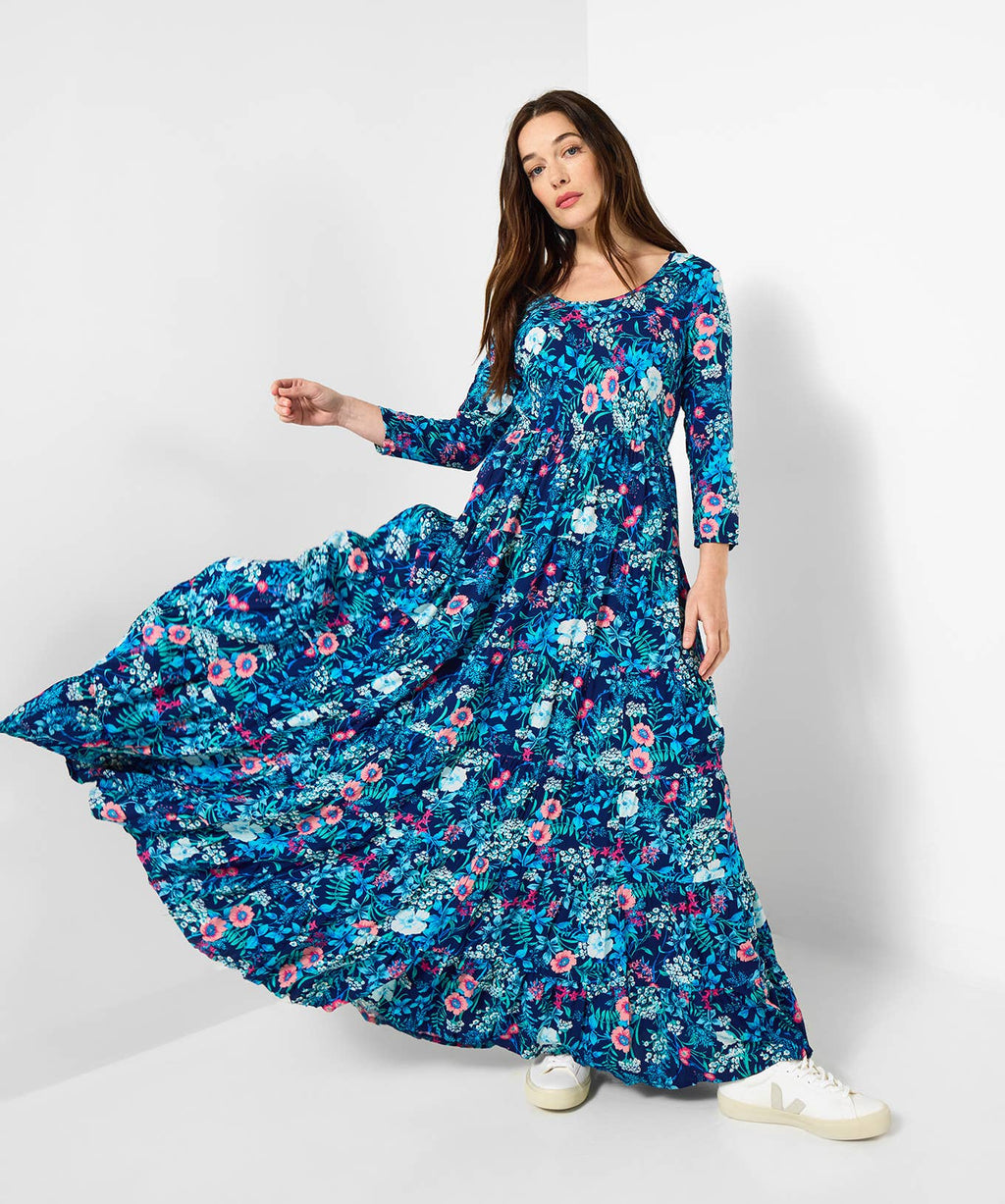 Charming Floral Printed Crinkle Dress