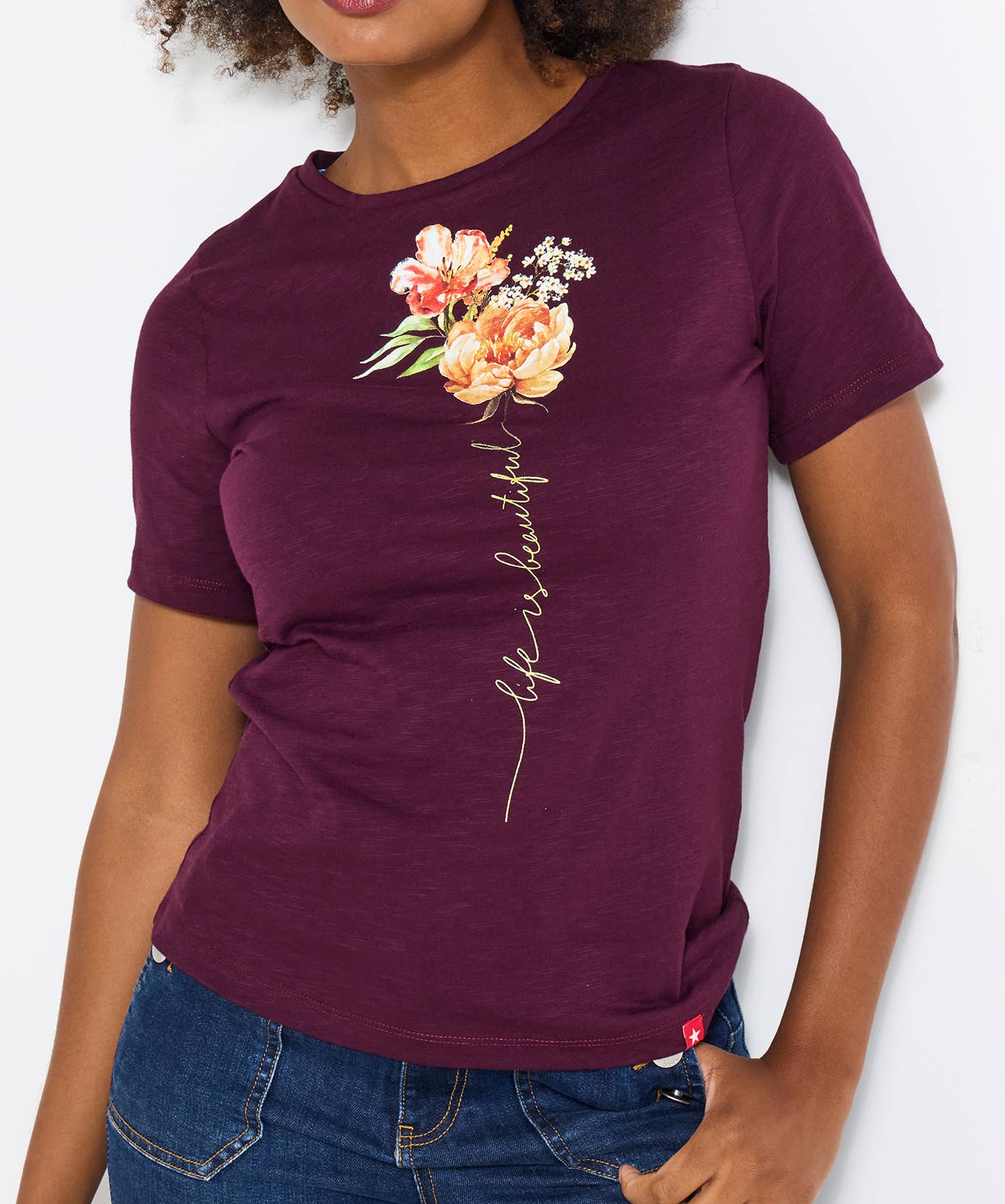 Life Is Beautiful Floral Tee