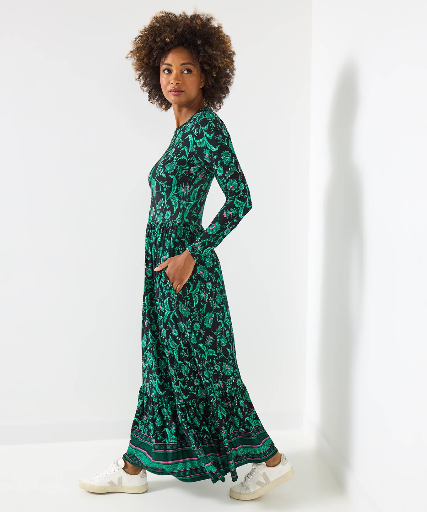Bella Border Print Jersey Dress