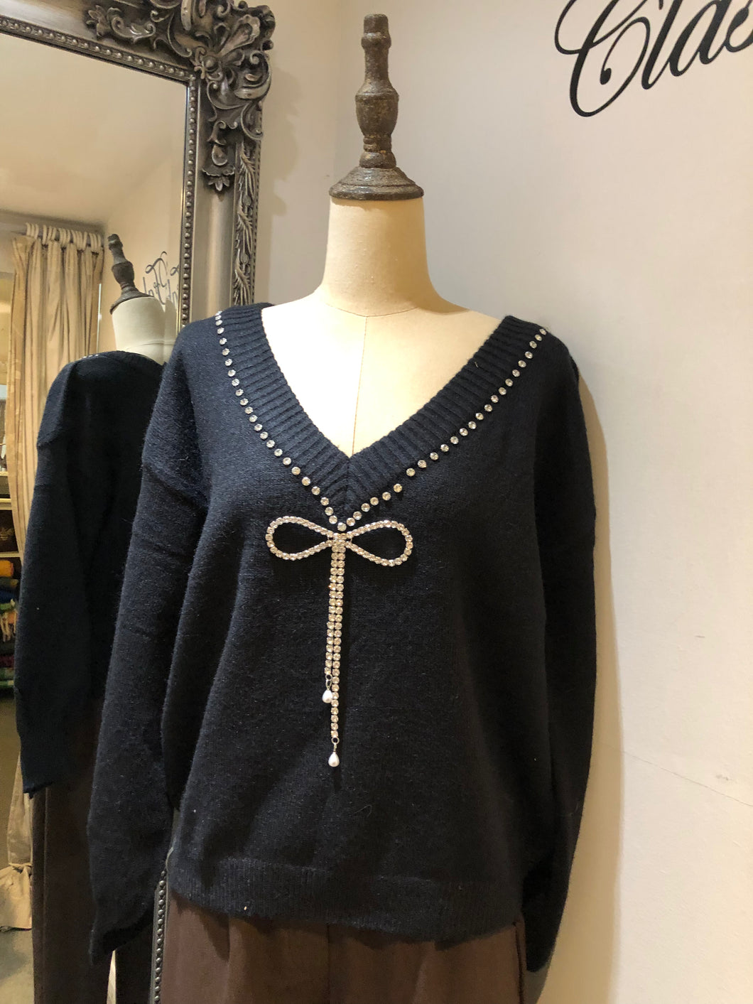 Diamante Bow Knit