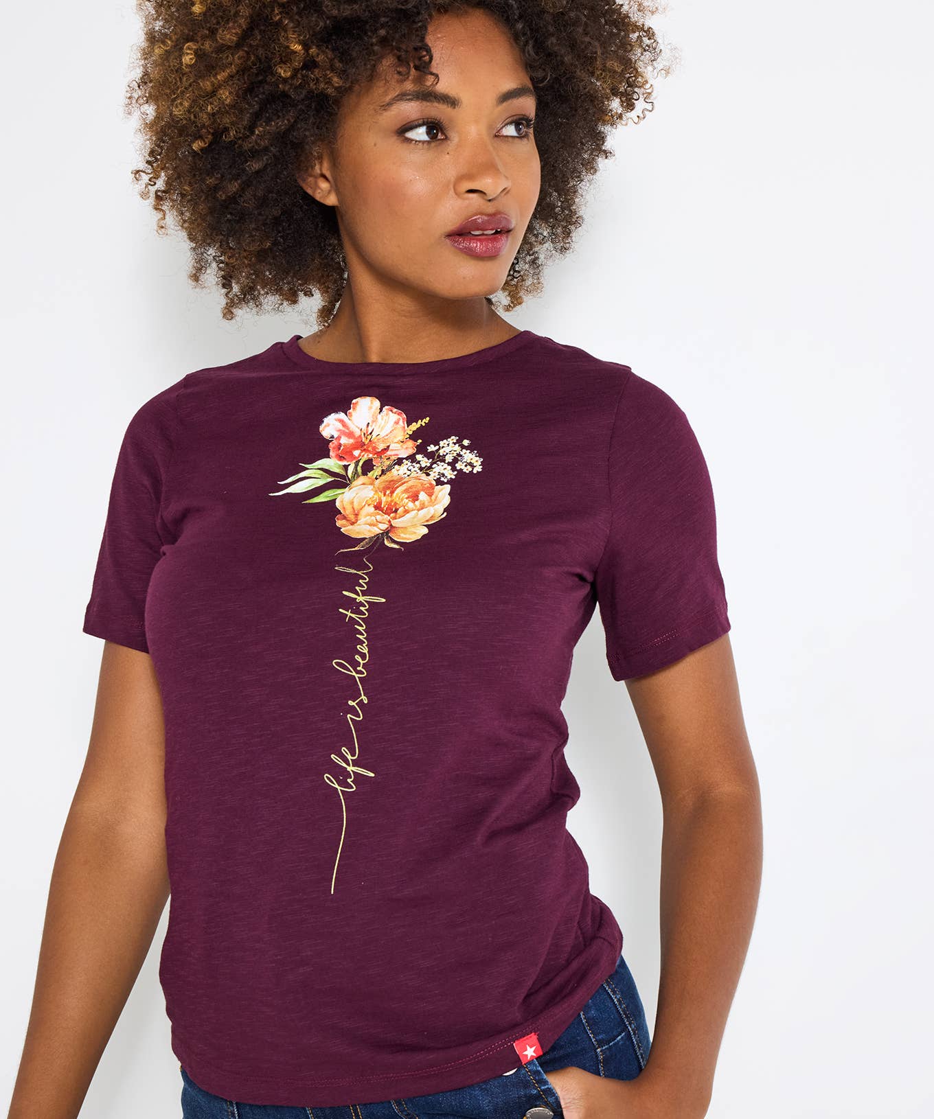 Life Is Beautiful Floral Tee