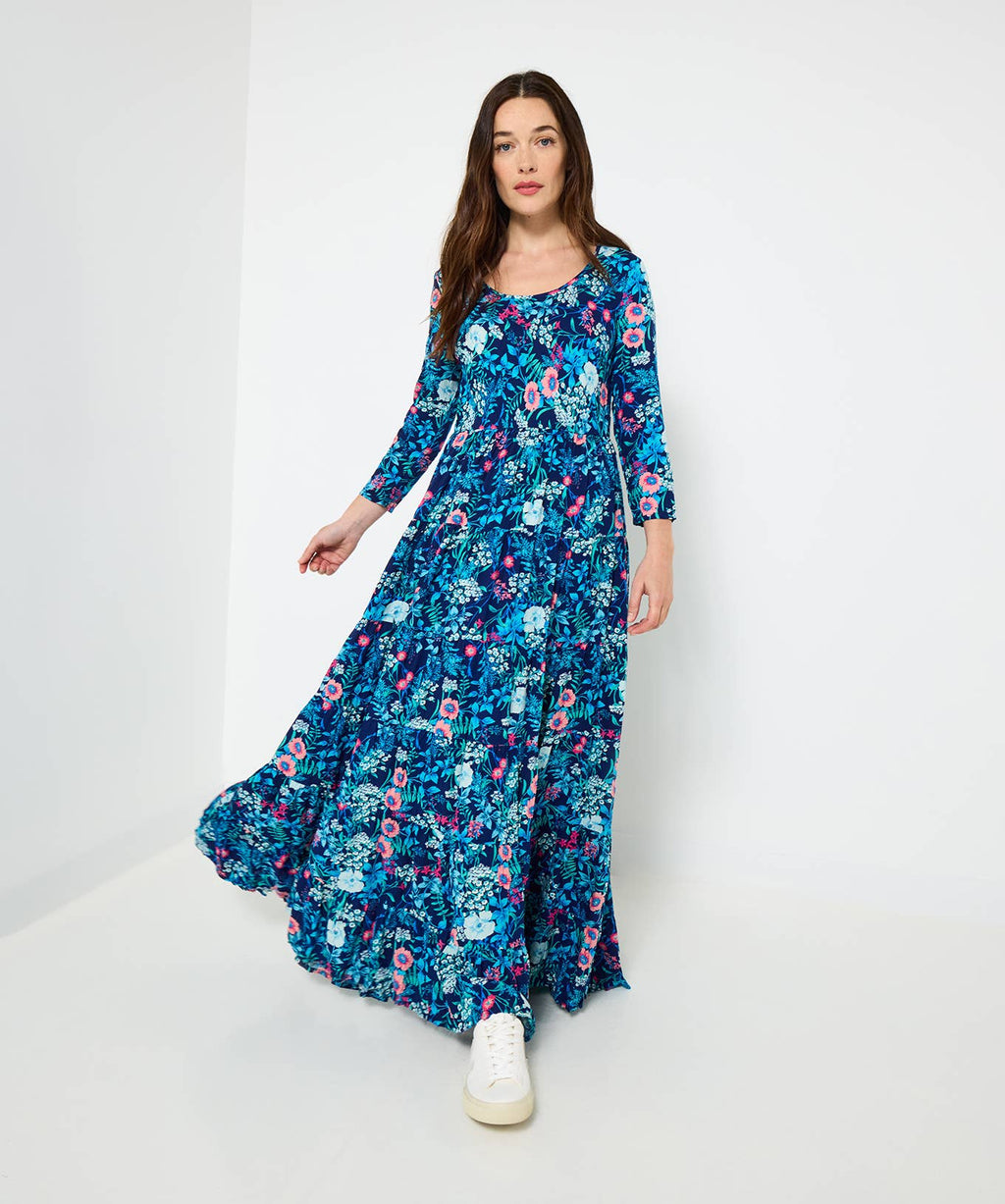 Charming Floral Printed Crinkle Dress