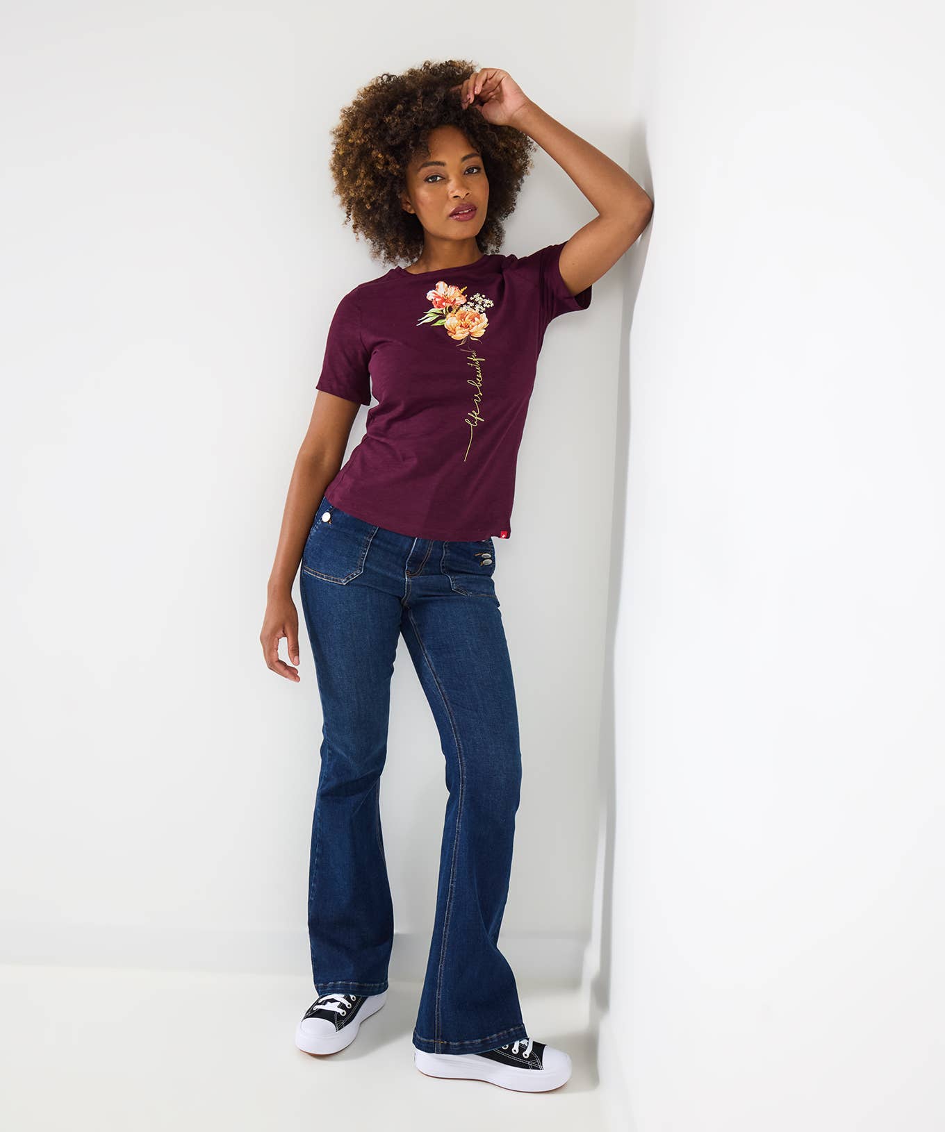Life Is Beautiful Floral Tee