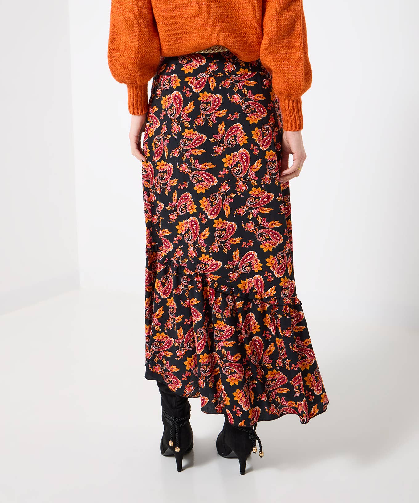 Perfect Paisley Asymmetric Midi Skirt