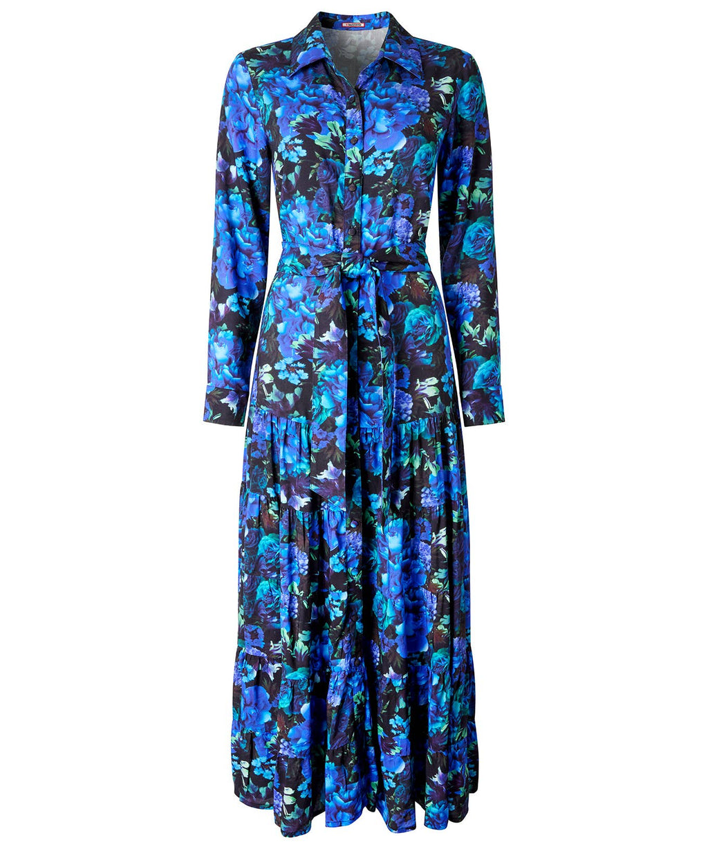 Olivia Floral Maxi Shirt Dress