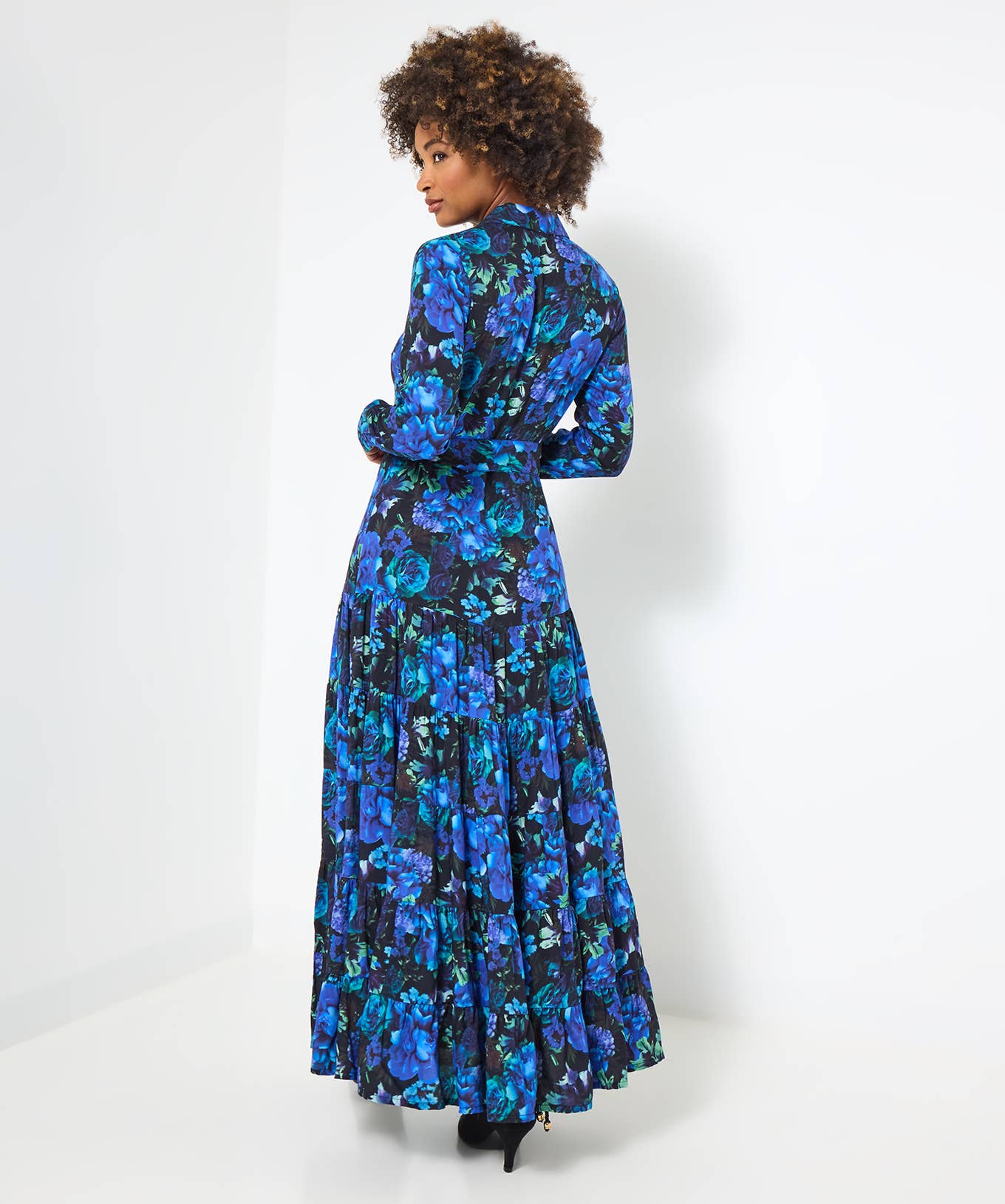 Olivia Floral Maxi Shirt Dress