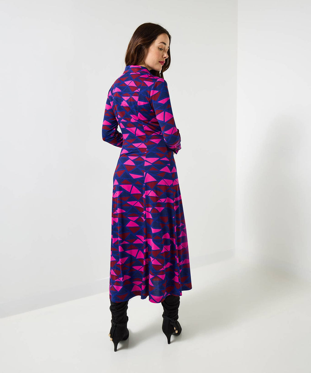 Estelle Geo Print Jersey Shirt Dress