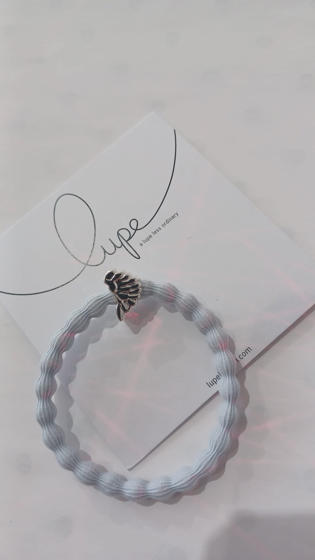 Lupe Hair Tie and Bracelet Silver Angel Wing
