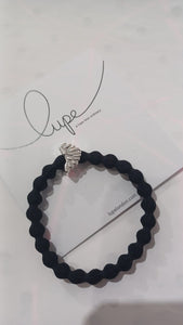 Lupe Hair Tie and Bracelet Silver Angel Wing