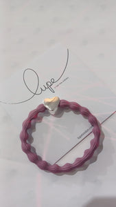 Lupe Hair Tie and Bracelet Silver Heart