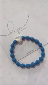Lupe Hair Tie and Bracelet Silver Heart