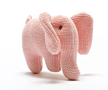 Load image into Gallery viewer, Knitted Organic Cotton Pink Elephant Rattle
