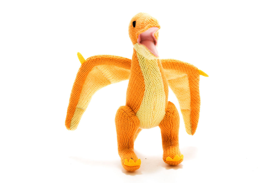 Knitted Yellow Pterodactyl Rattle