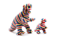 Load image into Gallery viewer, Knitted T Rex Rattle
