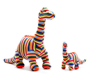 Knitted Striped Diplodocus Rattle