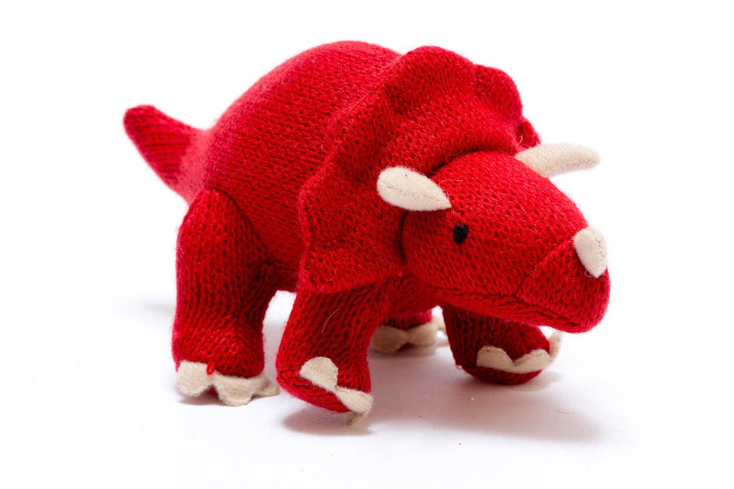 Knitted Triceratops Rattle